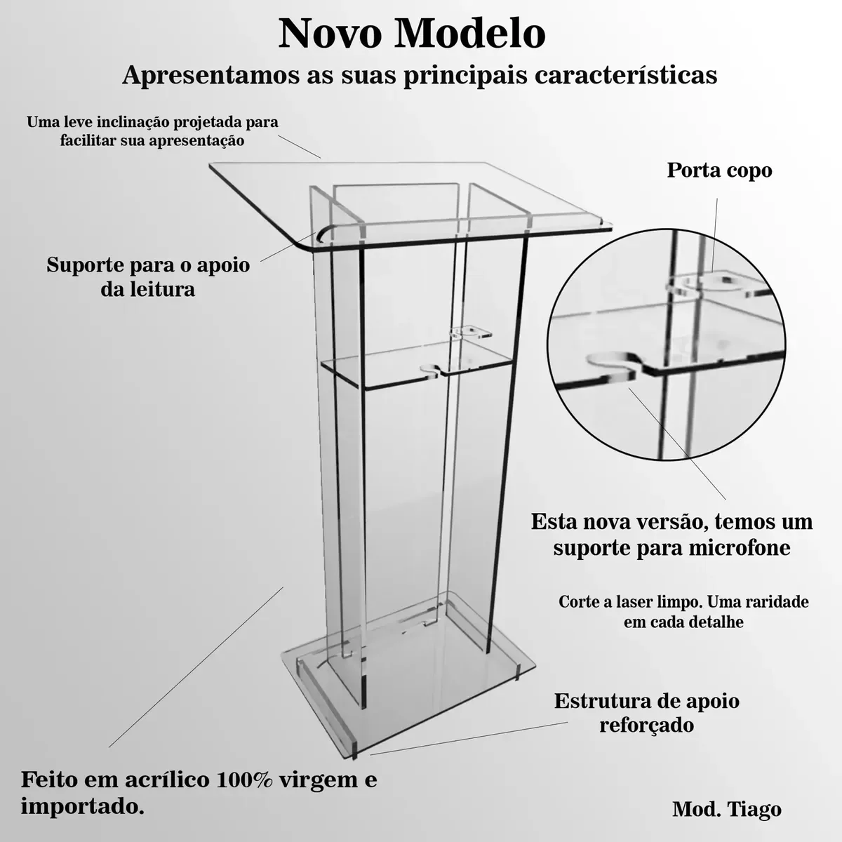 púlpito de acrílico